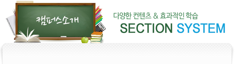 다양한 컨텐츠와 효과적인 학습 section system